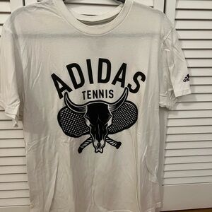 Adidas Men's White Graphic Tennis Tee